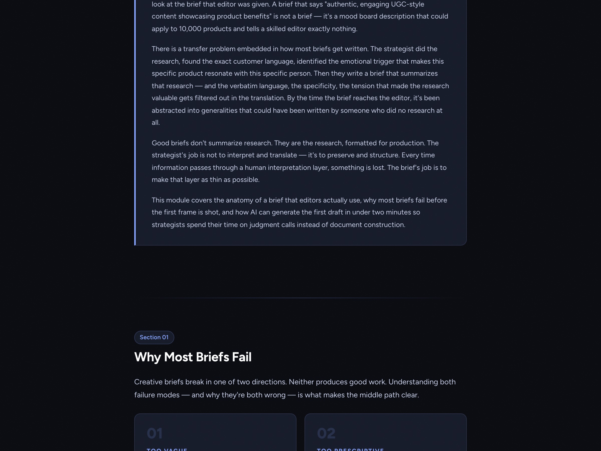 AI Creative System brief template — research-backed brief architecture